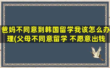 爸妈不同意到韩国留学我该怎么办理(父母不同意留学 不愿意出钱)